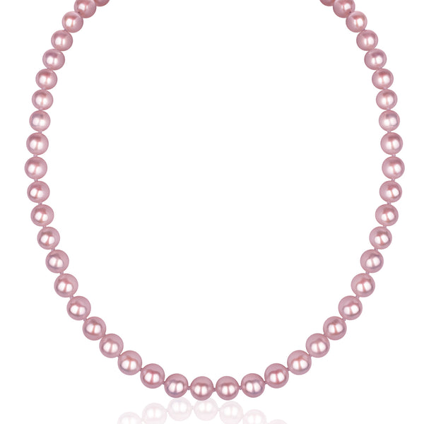 8MM Pink Freshwater Pearl Necklace AAAA Quality