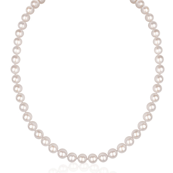 8MM White Freshwater Pearl Necklace AAA Quality
