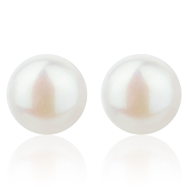 10.5MM Natural Button Pearl Earrings
