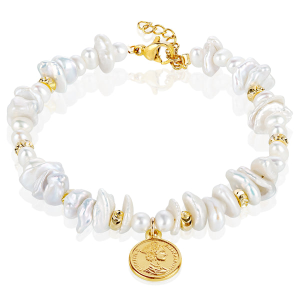 Queen Coins Baroque Pearl Bracelets