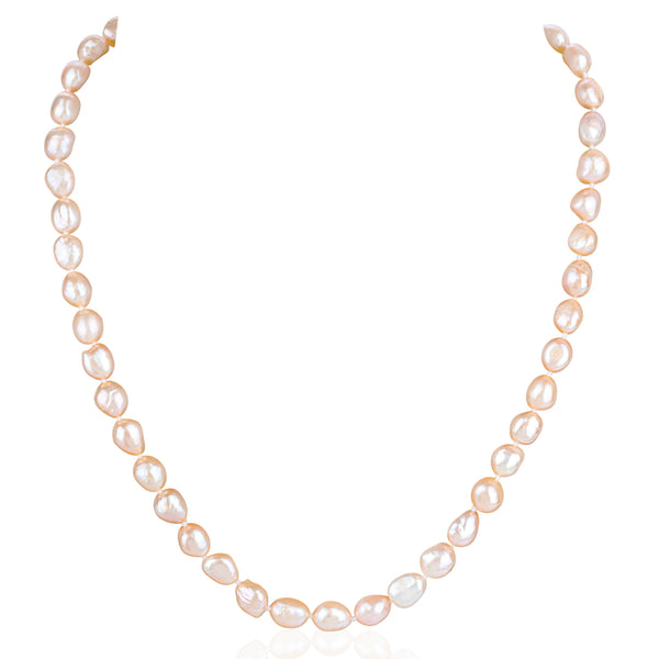 7MM Natural Baroque Pink Pearl Necklace