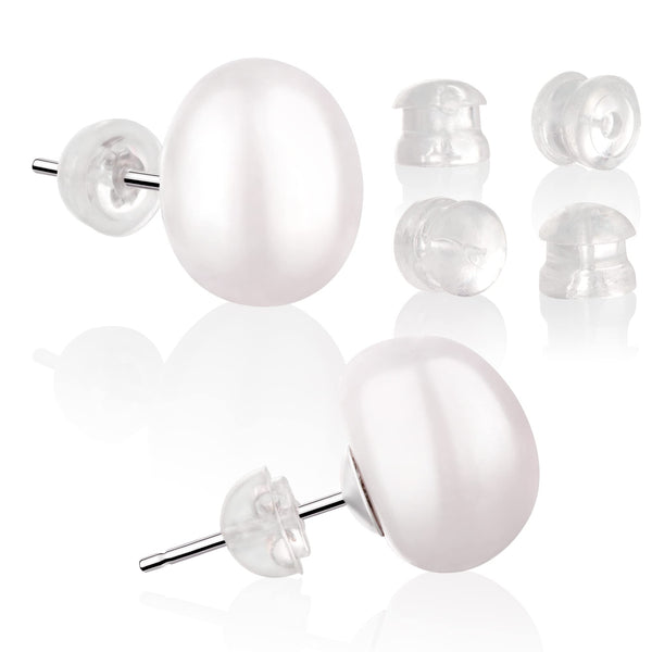 12mm Button Pearl Stud Earrings