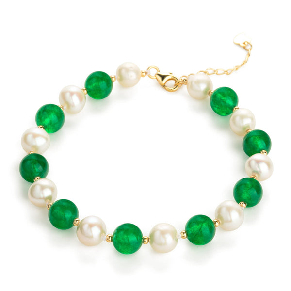 8MM Natural Jade Pearl Bracelet AAA Quality