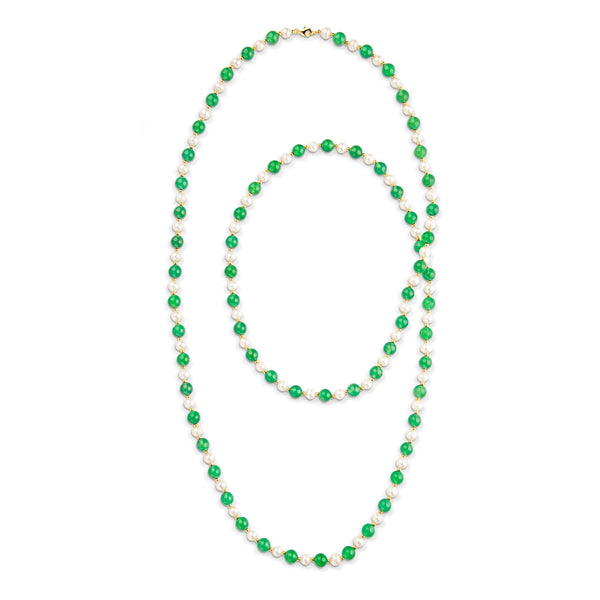 6mm Natural Pearl Jade Necklace AAA Quality