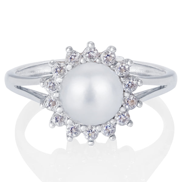 8mm Button Freshwater Pearl Ring