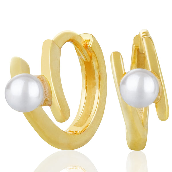 Gold Freshwater Pearl Earrings