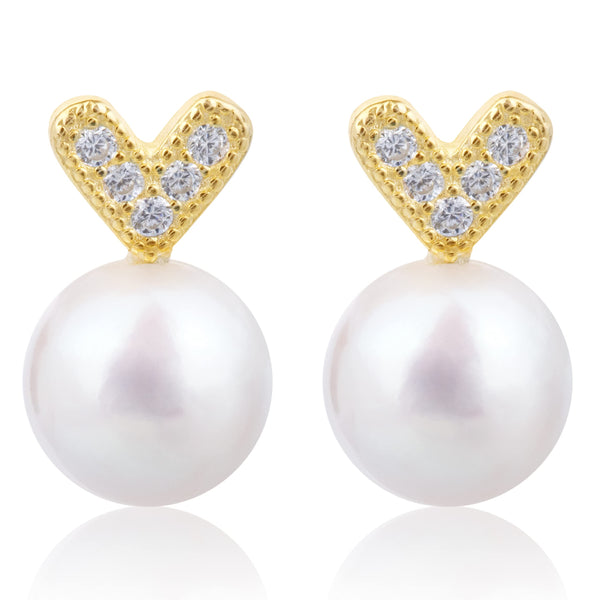 10mm Heart Pearl Earring AAA Quality