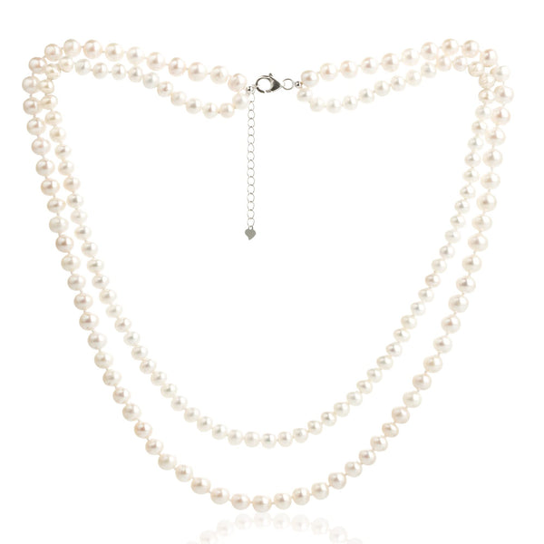 Layered 7mm Near Round Freshwater Pearl Necklace